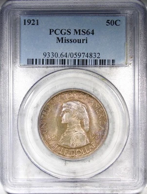 1921 Missouri Commemorative Half Dollar PCGS MS64 Nicely Toned - Image 1 of 4