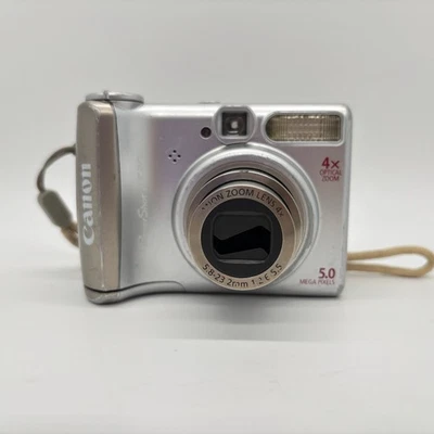 Canon PowerShot A530 5.0MP Digital Camera **Works but Poor Condition** - Image 1 of 4