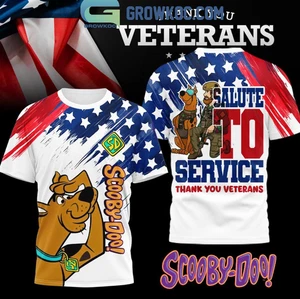 Scooby Doo Salute To Service Thank You Veterans 3D T-Shirt - Picture 1 of 2