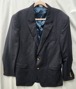 Jos A Bank Men's Sport Coat/Blazer Size 46R Navy VGUC!! 100% wool Gold Buttons - Picture 1 of 8