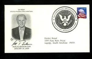 US Inauguration Day FDC Joseph R Biden 1/20/2009 PCS vJRB-I-None Washington DC - Picture 1 of 2