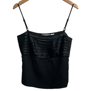 BLOOMINGDALES 100% Silk Pleated Black Camisole Formal Women's Size 10 NWT - Picture 1 of 10