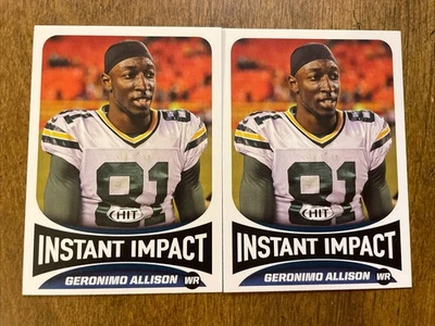(2) Geronimo Allison RC 2017 Sage Hit Instant Impact Rookie Lot #132 CombineShip - Image 1 of 2