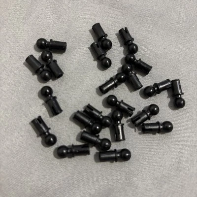 LEGO 22x Black Technic Pin w/ Friction Ridges & Tow Ball w/ Round Pin Hole - Image 1 of 4