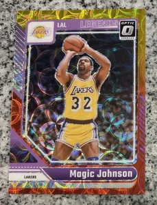 Magic Johnson 2024-25 Panini Optic 01/99 Red Gold Choice Legends Prizm Lakers SP - Foto 1 di 2