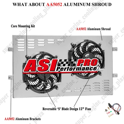 Radiator Shroud Fan+Relay for 1994-2000 Chevrolet C1500 C2500 C3500 6.5 V8 NEW - Image 1 of 4