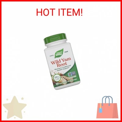 Raíz de ñame silvestre Nature'S Way, apoyo tradicional para la salud de la mujer*, 700 mg por 2-ca Foto 1 de 2