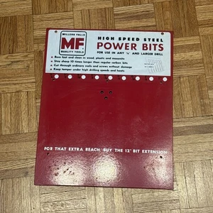 Vintage MILLERS FALLS Power Bits Hardware Store Display Rack Sign - 18 x 14.5” - Picture 1 of 9