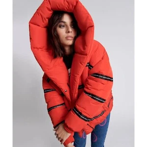 One Teaspoon Addicted Puffa Jacket Hooded Red NWT Size XS - Picture 1 of 9