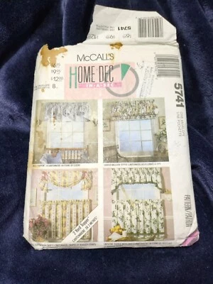Mccall’s Vintage Sewing Pattern Home Dec IN-A-SEC Curtains Valance 5174 Uncut - Image 1 of 4