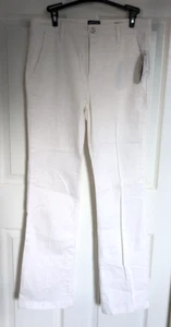NWT Scoop White High Rise Trouser Jeans SZ 8 Slim Flare Stretch - Picture 1 of 4
