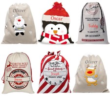 Personalised Christmas Sack Stocking Bag Baby Boys Girls Sack Stocking