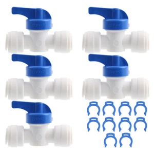 Válvula de bola de tubo OD ajuste rápido sistema de agua RO 3/8" 5 piezas - Imagen 1 de 6