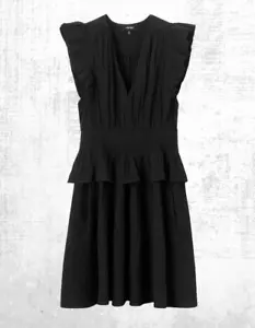 Ex ME+EM Women’s Cheesecloth Fit And Flare Short Dress in Black (A Bit Defect) - Picture 1 of 5