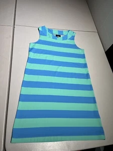 Matrosen Matrosen Kleid Damen klein blau türkis gestreift Print Stretch Nylon Strand - Bild 1 von 9