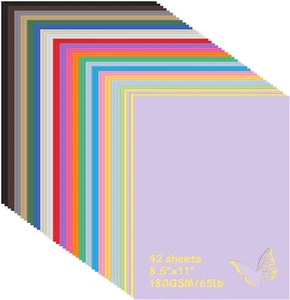 42 Sheets Colored Cardstock, Cardstock Printer Paper 8.5 X 11 Inches 21 Assorted - Picture 1 of 7
