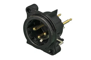 Neutrik NC3MBV-B XLR 3 Pin Male B Series PCBV Black/Gold Contacts 1135 - Picture 1 of 2