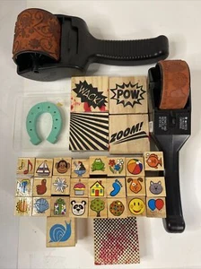 Lote de rodillos y estampadoras colección de estampillas 31 estampillas 2 rodillos usados - Imagen 1 de 11
