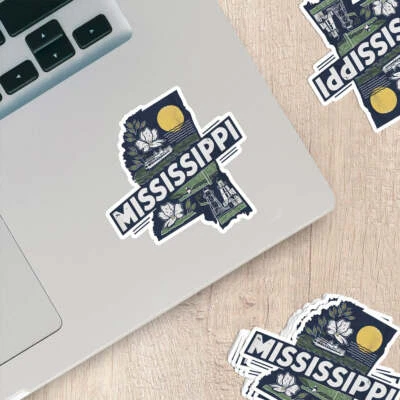 TWEED & CO. Retro Vinyl State Sticker - Mississippi
