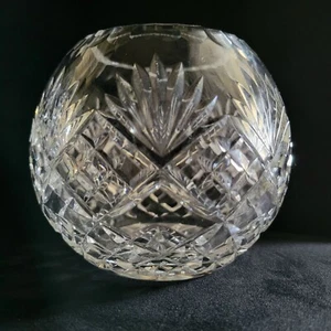 Vintage Crystal Clear Industrial Crystal Rose Bowl, Grandmillennial Decor - Picture 1 of 5