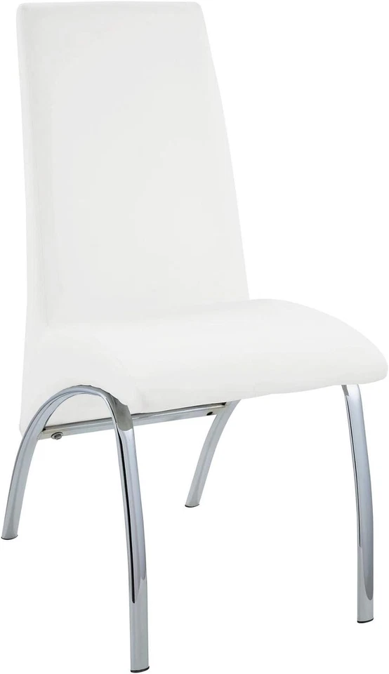 Acme 71107 Pervis White Chromed Dining Side Chair Set of 2