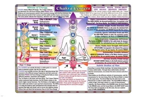 CARTA DE CENTROS DE CHAKRAS póster muy detallado 12x18 new age salud - Imagen 1 de 1