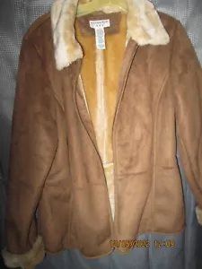 Covington Dark Tan Women Jacket, Size Large Used - Picture 1 of 24