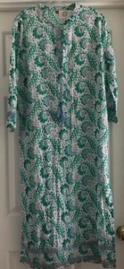 New Pomegranate Cotton Voile Long Tassel Beach Cover Up Caftan NWT Sz S - Picture 1 of 11