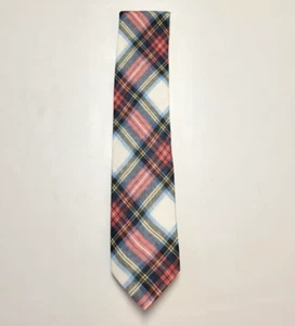 $95 New ENSON'S Men's Neck Tie 100% LINEN Multicolor Plaid Check MADE IN ITALY - Picture 1 of 8