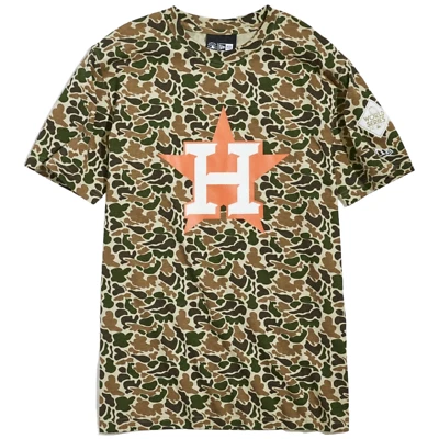 Houston Astros Camo T-Shirt New Era 2017 World Series Patch Men's Size Small - Image 1 of 2