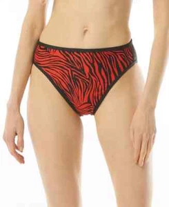 MICHAEL Kors L46410 Red Zebra High Leg Bikini Bottoms Size M - Picture 1 of 4