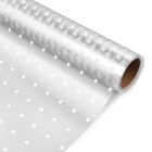 Clear Cellophane Roll, White Dot Florist Paper, 15.7"x100ft