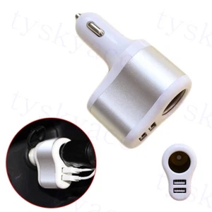 2 USB Port Auto Fast Charger Cigarette Lighter Phone Power Socket Adapter Parts - Picture 1 of 8