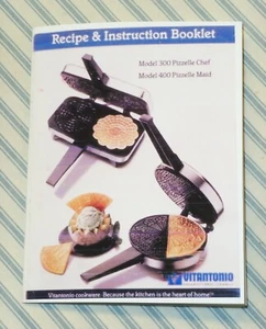 Very Nice Copy of Manual & Recipes for Vitantonio Pizzelle Chef/Maid 300/400 - Picture 1 of 3