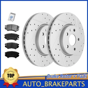 Front Drilled Brake Rotors Pads for 2010 - 2015 Chevrolet Camaro LT LS - Bild 1 von 6