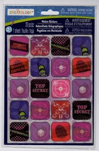 Top Secret Holographic Stickers, One Sheet of 20, Motion Hologram Confidential - Picture 1 of 1