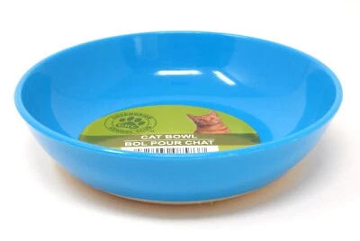 Pequeño 5 pulgadas. Cuenco de comida de plástico antideslizante para gatos rosa azul púrpura naranja gris ~ elección Foto 1 de 3