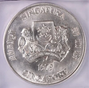 1979 Singapur 10 Dollars 31,103g Silber 0,500 - ICG MS67 - Bild 1 von 3