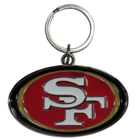 San Francisco 49ers Key Chain, NFL Licensed Keychain Chrome Enameled Keyring Cover