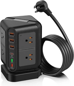 Power Strip Tower Surge Protector 8‑Outlet 3 USB‑A USB‑C Charging Station - NIB - Picture 1 of 9