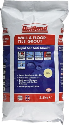 UniBond 2026573 2.5 kg Rapid Set Flexible Wall and Floor Tile Grout - Cream - Image 1 of 2