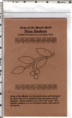 Strip of the Month Quilt ©1998 Quakertown Quilts Pattern NINE: BASKETS Brand New - Image 1 of 4