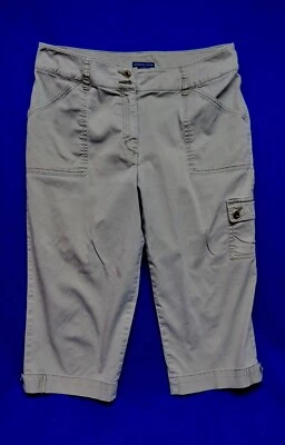 Westbound Petites Light Gray/Green Capri Cargo Pocket Pants Size 12P - Image 1 of 4