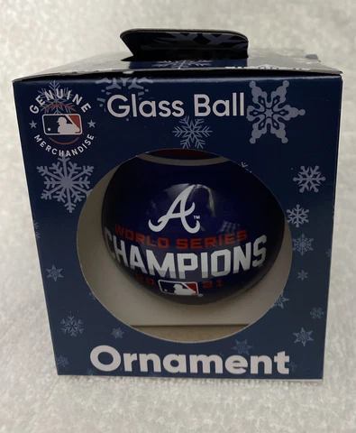 Atlanta Braves 2021 World Series Champions  Glass Ball Christmas ORNAMENT New Cover