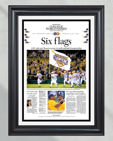 2009 LSU Tigers “Six Flags” College World Series Baseball Champions Front Page N Cover
