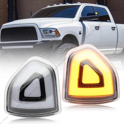 Clear Lens Amber LED Side Mirror Turn Signal Lights For Dodge Ram 1500 2500 3500 - Image 1 of 4