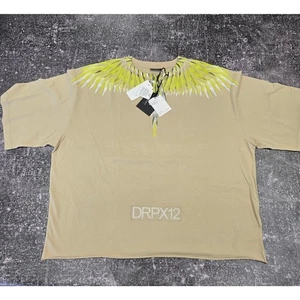 Camiseta Marcelo Burlon Wings Beige/Lima SS Talla Pequeña Nueva con Etiquetas - Imagen 1 de 4