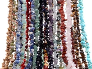 Astillas de piedra para hacer joyas, 20 colores cuentas naturales irregulares, perforadas - Imagen 1 de 7