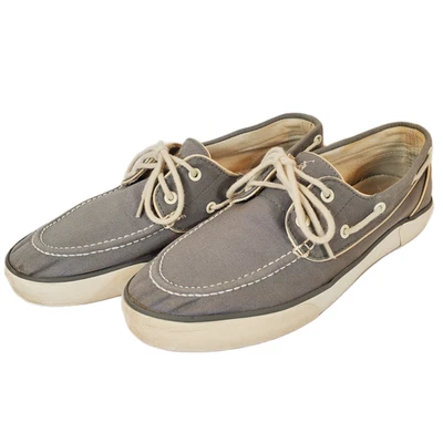 Polo Ralph Lauren Lander Gris Lona Barco Zapatos Para Hombre Talla 11D Preppy Informal Foto 1 de 4