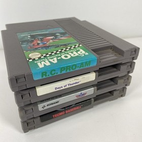 Lot of 4 NES Authentic Cartridges Untested RC Pro Am Top Gun Days Thunder Tecmo